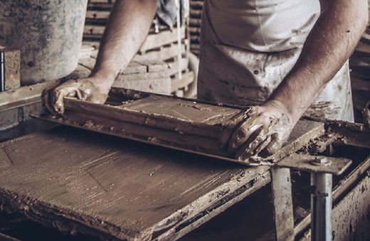 Baldosa barro cocido paja