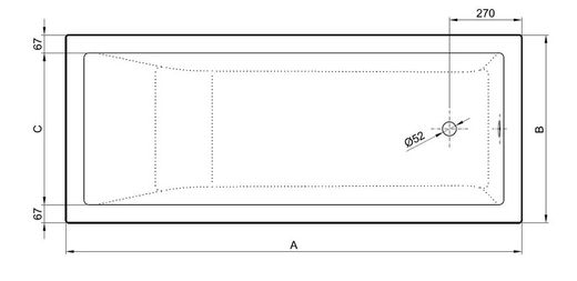 Λευκή ακρυλική μπανιέρα Cubic Sanitana