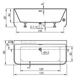 Acrylic Bathtub Trento Muro Sanycess