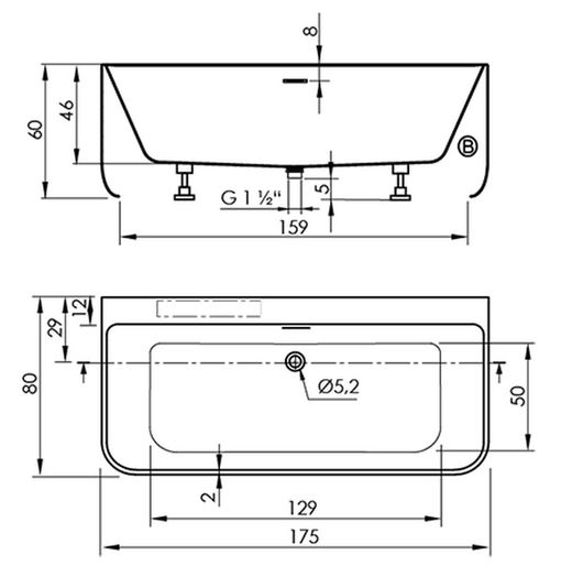 Acrylic Bathtub Trento Muro Sanycess