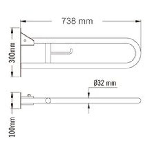 Medinox ράβδος από ανοξείδωτο ατσάλι AISI 304 Satin BG0800CS Mediclinics