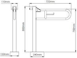 Medinox ράβδος από ανοξείδωτο ατσάλι AISI 304 Satin BGC710CS Mediclinics