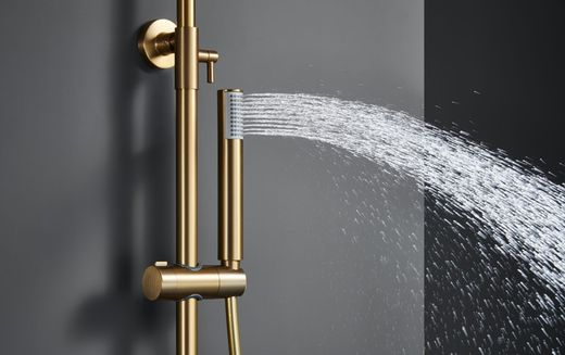 Monza engrepps duschstång borstad guld BDM039/OC Imex