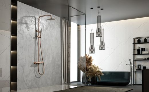 Monza engrepps duschstång borstad roséguld BDM039/ORC Imex