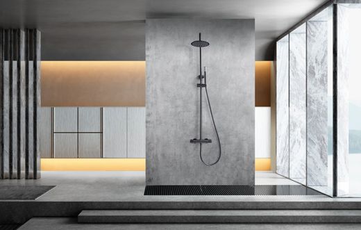 Genova Black gun metall termostatisk duschstång BTG053/BGM Imex