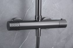 Genova Black gun metall termostatisk duschstång BTG053/BGM Imex