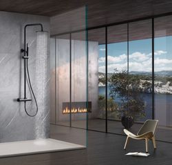 Termostatisk duschstång Genoa Matt svart BTG053/NG Imex