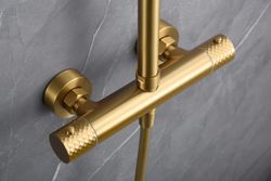 Genova thermostatische douchestang geborsteld goud BTG053/OC Imex