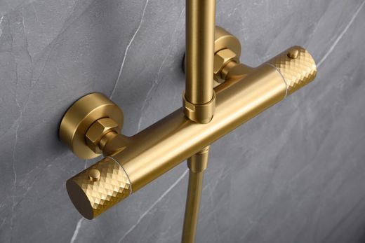 Genova thermostatische douchestang geborsteld goud BTG053/OC Imex