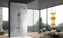 Genova thermostatische douchestang geborsteld goud BTG053/OC Imex