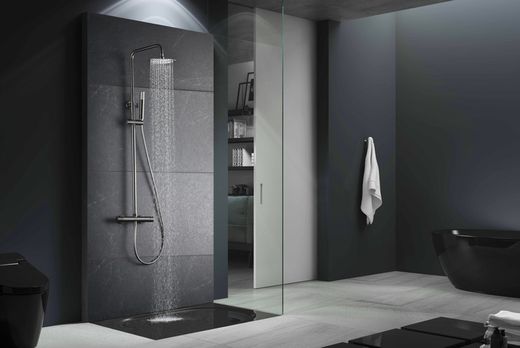 Monza svart pistol metall termostatisk duschstång BTM039/BGM Imex