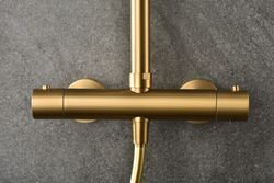 Monza termostatisk duschstång borstad guld BTM039/OC Imex