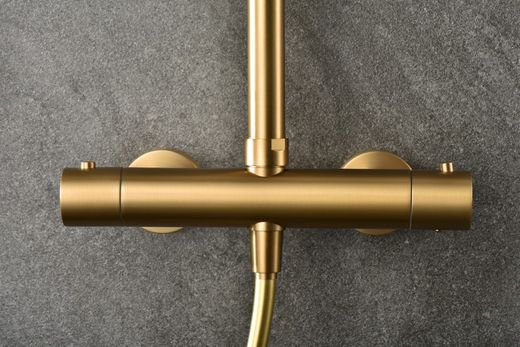 Monza termostatisk duschstång borstad guld BTM039/OC Imex