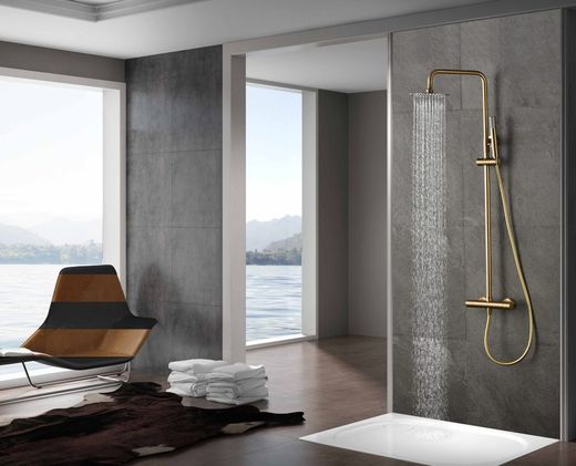 Monza termostatisk duschstång borstad guld BTM039/OC Imex