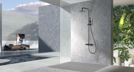 Termostatisk duschstång Naples Matt svart BTN047/NG Imex