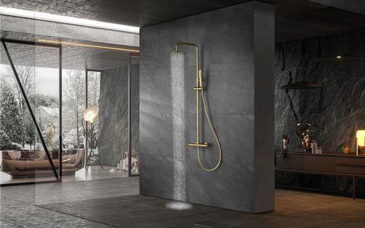 Neapel termostatisk duschstång Borstad guld BTN047/OC Imex