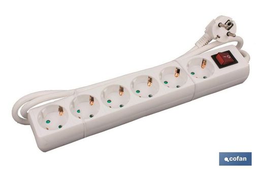 Wiele podstaw 6T. Kabel 1,4 m C / wewn. (16A-250V)