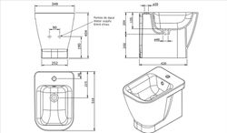 WC + Bidet χωρίς κάλυμμα LOOK UNISAN
