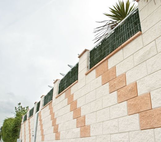 Bloque hormigón 2 caras Split blanco 20x20x40 cm Verniprens