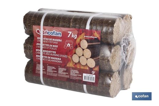 Briquetas De Madera P/Chimeneas Y Estufas 7 Kgs