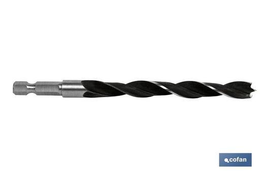 Wood Drill Bit Hex Handle. 1/4 "9mm