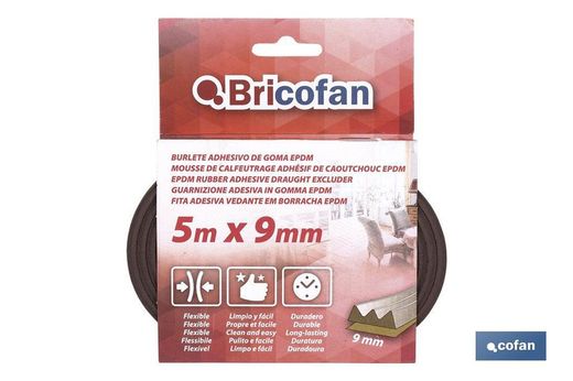 Joint d'étanchéité adhésif en caoutchouc Epdm 5Mmx9M