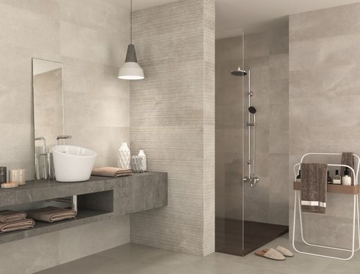 Kakelbox 30x90 9521 grå 1,08m2 4 delar Porcelanit