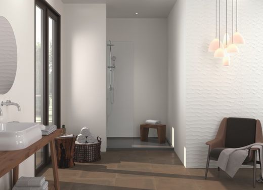 Scatola per piastrelle 33,3x80 8202 Rilievo bianco dinamico 1,60m2 6 pezzi Porcelanite