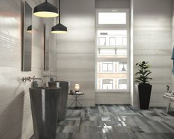 Caja Azulejo 40x120 1200 Gris Relieve 1,44m2  3 piezas  Porcelanite