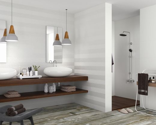 Tile Box 40x120 1206 White Embossed Spike 1,44m2 3 pieces Porcelanite