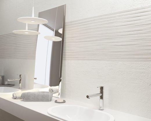 Tegeldoos 40x120 1209 White Linear Relief 1,44m2 3 stuks Porcelanite