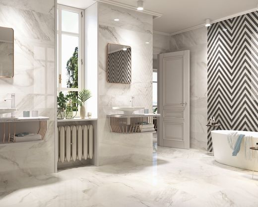 Scatola per piastrelle 40x120 1212 Rilievo bianco 1,44m2 3 pezzi di porcelanite