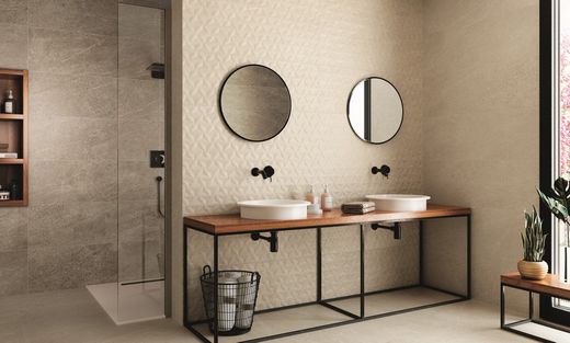 Scatola per piastrelle 40x120 1215 Rilievo crema Geo 1,44m2 3 pezzi di porcelanite