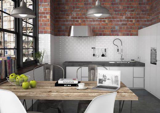 Scatola piastrella Manhattan bianco bisello lucido 7,5x30 0,5m2 / scatola 22 pezzi / scatola