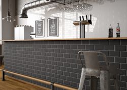 Scatola tegola Manhattan Black smussatura opaca 7.5x30 0.5m2 / scatola 22 pezzi / scatola