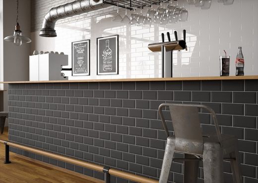 Scatola tegola Manhattan Black smussatura opaca 7.5x30 0.5m2 / scatola 22 pezzi / scatola