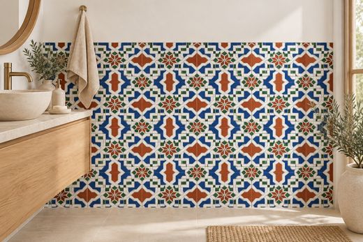 Blå Medina kakellåda 20x30cm 1,50m2 25 st Ribesalbes Keramik