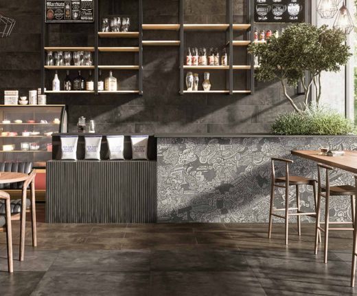 Scatola in porcellana color fango antracite naturale 59,2x59,2cm 1,40m2 Aparici