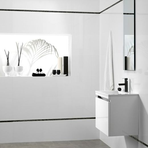 Scatola bianca lucida piastrella 30X90 rettificata 1,08M2 / Scatola 4 pezzi