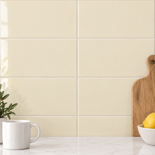 Tile box Alboran beige gloss 7.5x15 0.5m2 / box 44 pieces / box