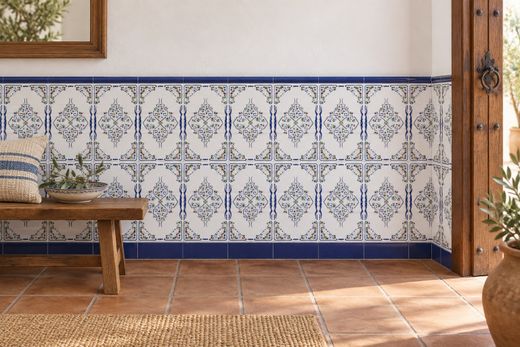 Blauwe Toledo tegeldoos 20x30cm 1,50m2 25 stuks Ribesalbes Keramiek