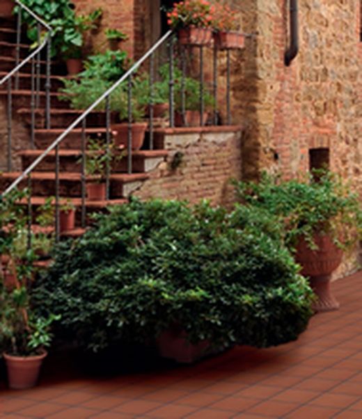 Kiste aus extrudiertem Steingut 33x33 Cotto rot 0.67M2 Gres de Aragon