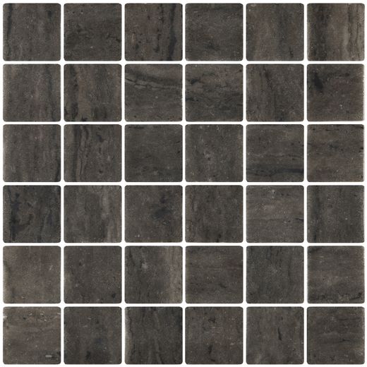 Boîte de 20 carreaux de mosaïque Togama Inkfinity Mist Nero mat antidérapant 5x5 2 m²