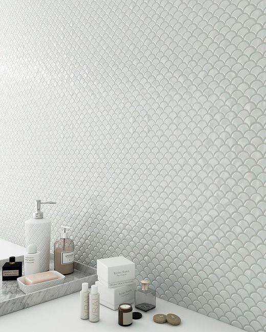 Mosaic mesh box 36x29 Soul white gloss 10 pieces / box