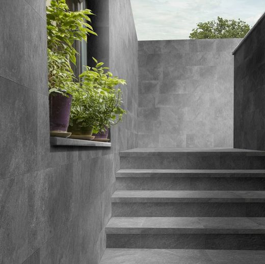 Caixa de degraus em porcelana Redstone Aço antiderrapante 33x33 cm 4 peças Keros