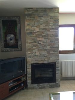 Vormontierte Steinbox Wandbild Eco Yellow Nordik 0,44m2 Piedras de Galicia