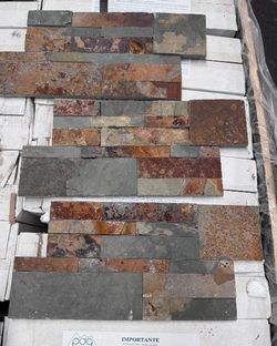 Pre-assembled Stone Box Mural Eco Multicolor 0.44m2 Piedras de Galicia