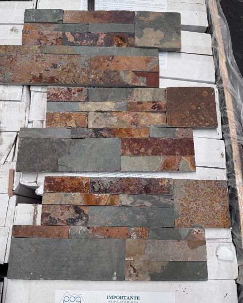 Pre-assembled Stone Box Mural Eco Multicolor 0.44m2 Piedras de Galicia