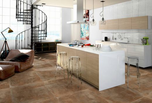 Caixa de porcelana retificada Cotto Couro 80x80 cm 1,28m2 querosene