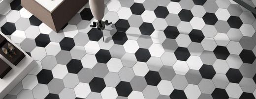 Scatola esagonale in porcellana 22x25 Basic Black matt 1,04m2 / Scatola codicer